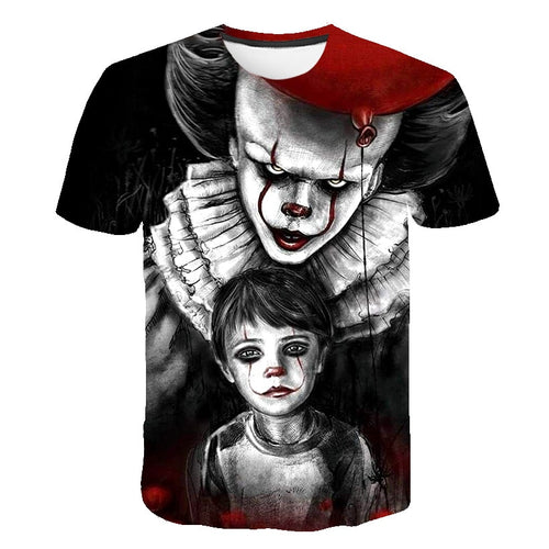 Latest fashion t shirt men/women terror Clown Stephen King's It 3D printing t-shirts Harajuku style tshirt streetwear tops