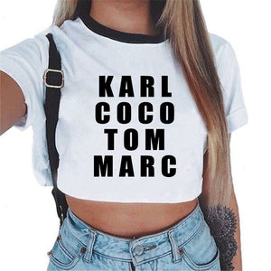 Harajuku T Shirt Women Kawaii Women Vogue White Crop Tops Sexy Short Sleeve T-shirt Cute Tee Shirt Femme Cropped Tumblr Clothes