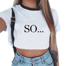 Load image into Gallery viewer, Harajuku T Shirt Women Kawaii Women Vogue White Crop Tops Sexy Short Sleeve T-shirt Cute Tee Shirt Femme Cropped Tumblr Clothes